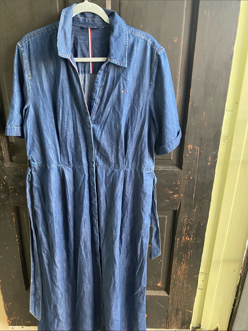 Tommy Hilfiger Indigo Denim Shirt Dress with Tie Waist